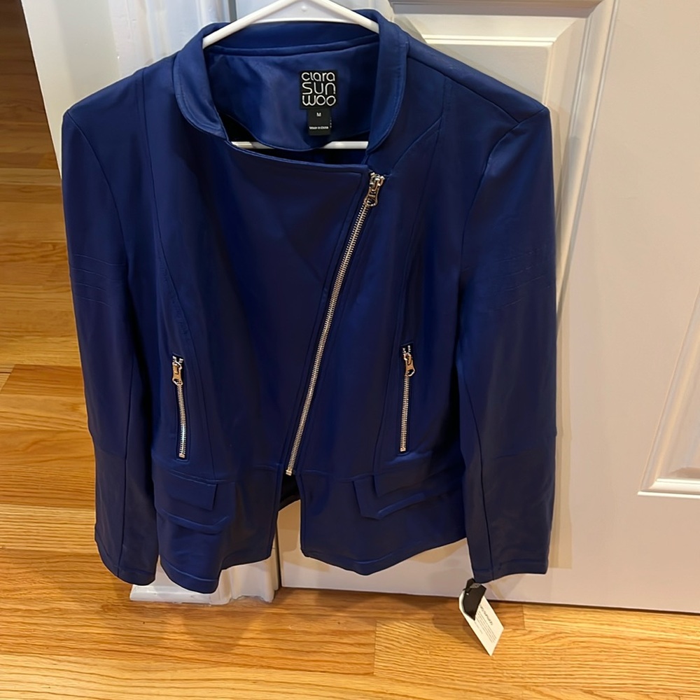 Liquid Leather Biker Jacket 
Clara sun woo